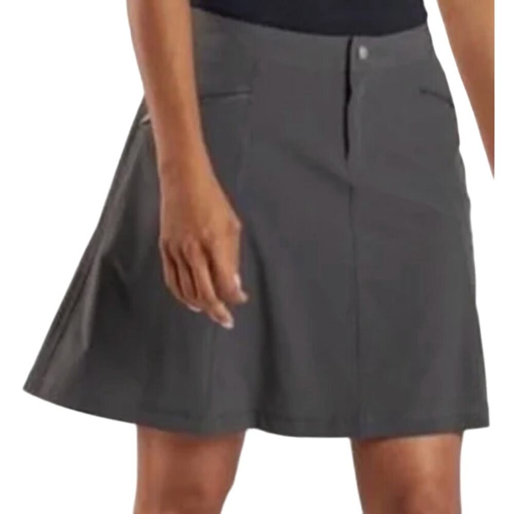 Title Nine Swingtastic Skort Nimblene Mid Rise A Line Zip Pockets Gray 8